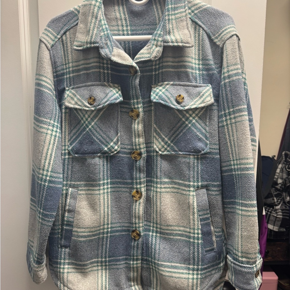 Plaid Button-Up Women's Jacket